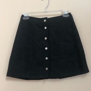 Suede button up skirt